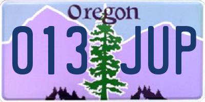 OR license plate 013JUP
