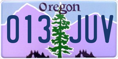 OR license plate 013JUV