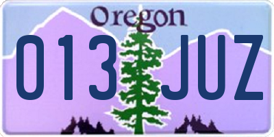 OR license plate 013JUZ