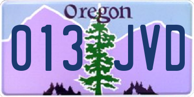 OR license plate 013JVD