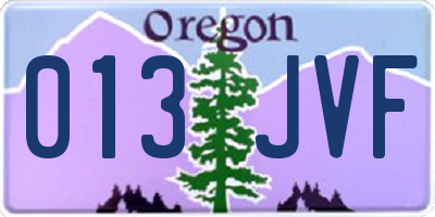 OR license plate 013JVF