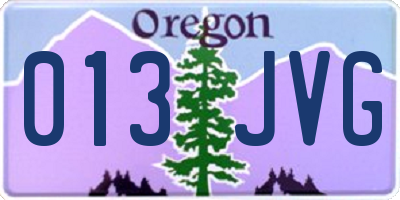 OR license plate 013JVG