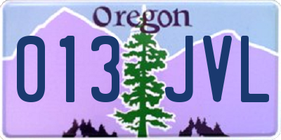 OR license plate 013JVL