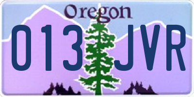 OR license plate 013JVR