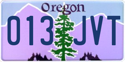 OR license plate 013JVT