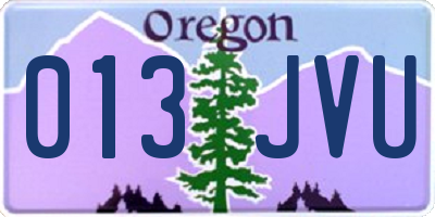 OR license plate 013JVU