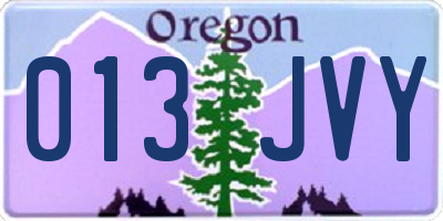 OR license plate 013JVY