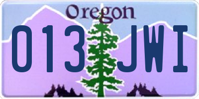 OR license plate 013JWI