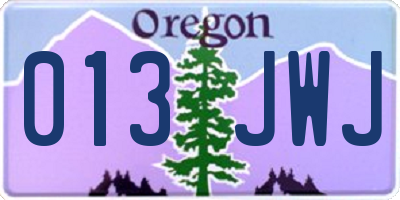 OR license plate 013JWJ