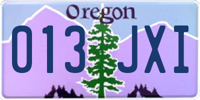 OR license plate 013JXI