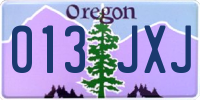 OR license plate 013JXJ