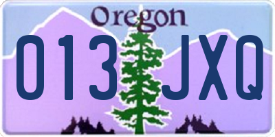 OR license plate 013JXQ