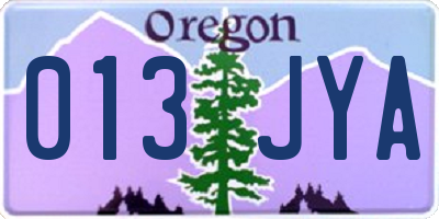 OR license plate 013JYA