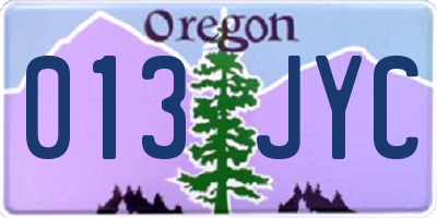 OR license plate 013JYC