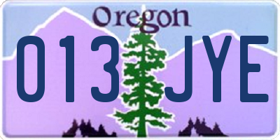 OR license plate 013JYE