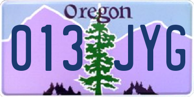 OR license plate 013JYG