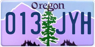 OR license plate 013JYH