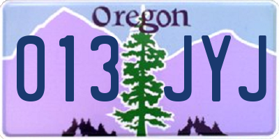 OR license plate 013JYJ
