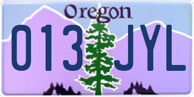 OR license plate 013JYL