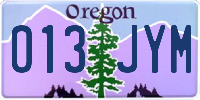 OR license plate 013JYM