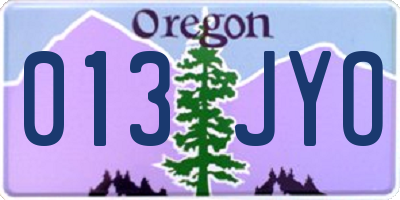 OR license plate 013JYO