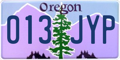 OR license plate 013JYP