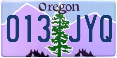 OR license plate 013JYQ