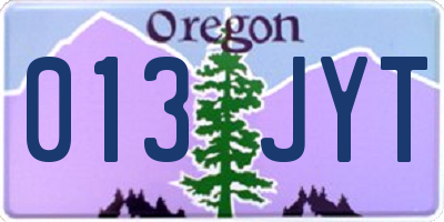 OR license plate 013JYT