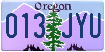OR license plate 013JYU