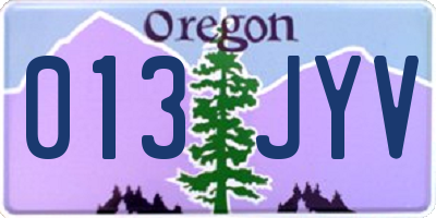 OR license plate 013JYV