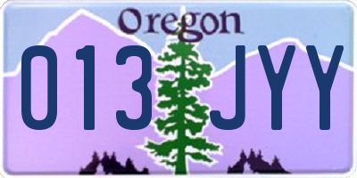 OR license plate 013JYY