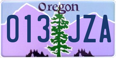 OR license plate 013JZA
