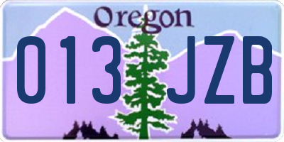 OR license plate 013JZB