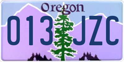 OR license plate 013JZC