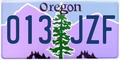 OR license plate 013JZF