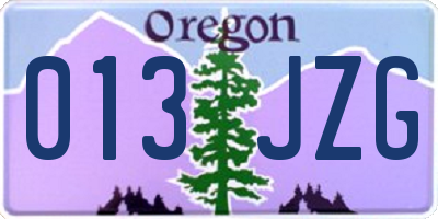 OR license plate 013JZG
