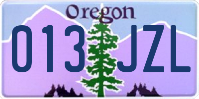 OR license plate 013JZL