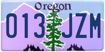 OR license plate 013JZM
