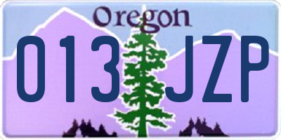 OR license plate 013JZP