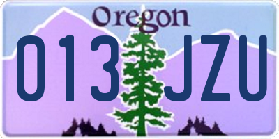 OR license plate 013JZU