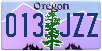 OR license plate 013JZZ