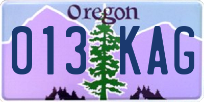 OR license plate 013KAG