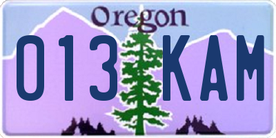OR license plate 013KAM