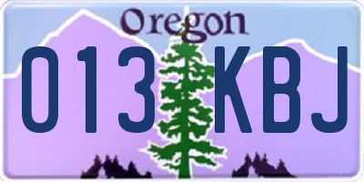 OR license plate 013KBJ