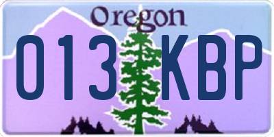 OR license plate 013KBP