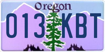 OR license plate 013KBT