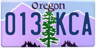 OR license plate 013KCA