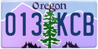 OR license plate 013KCB
