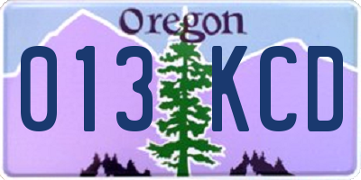 OR license plate 013KCD