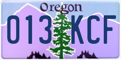 OR license plate 013KCF